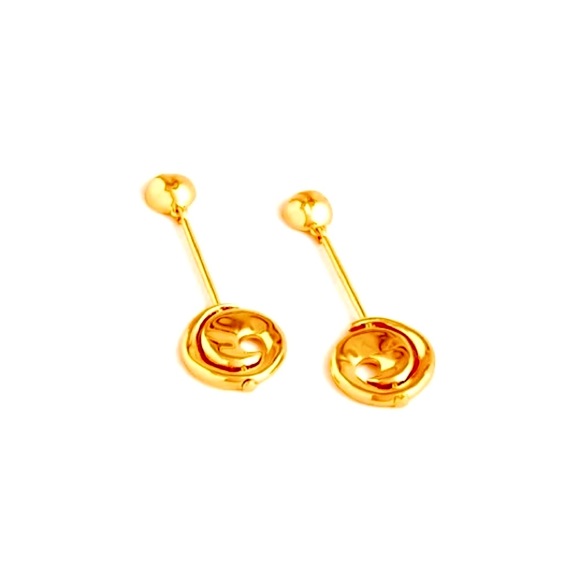 J.CREW Sculptural Spiral Drop Earrings NWT OS Burnished Gold - Picture 5 of 10